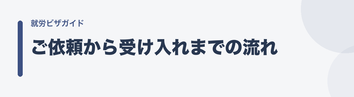 ご依頼から受け入れまでの流れ