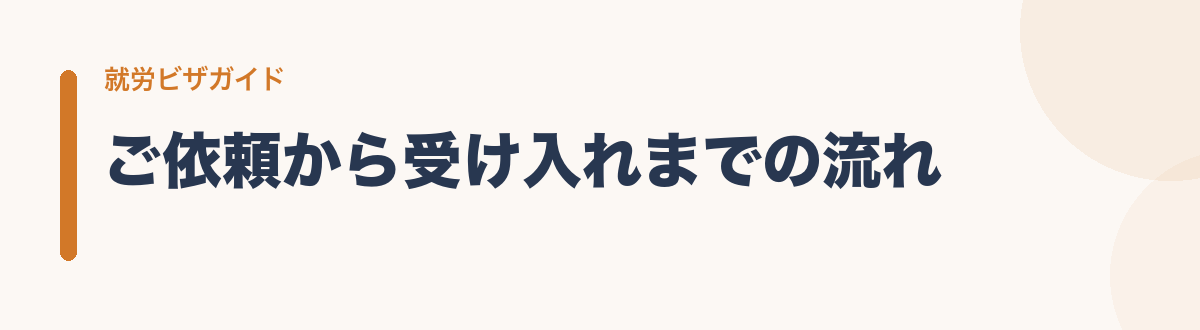 ご依頼から受け入れまでの流れ