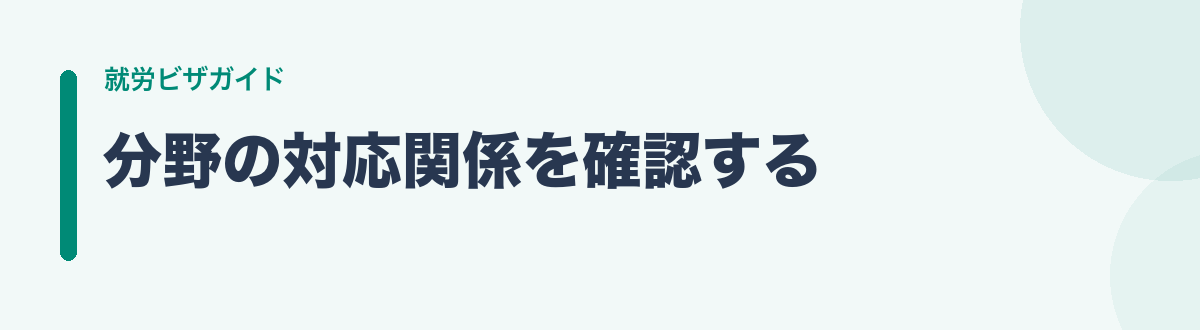 分野の対応関係を確認する