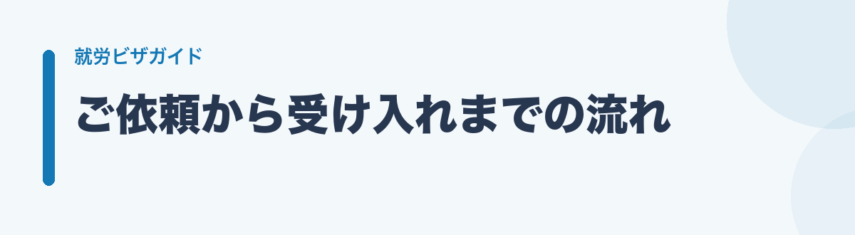 ご依頼から受け入れまでの流れ