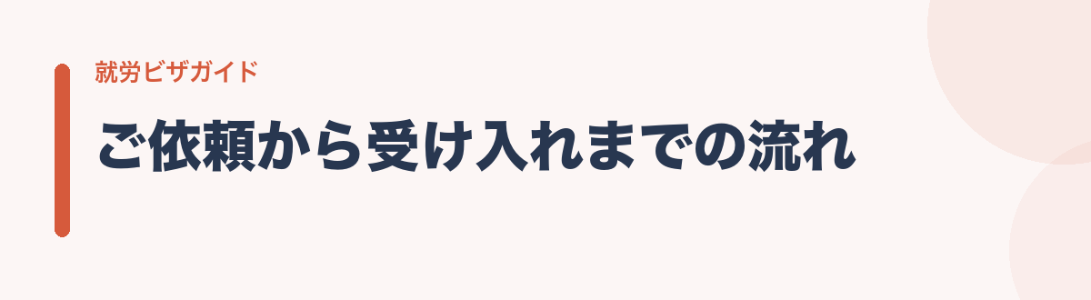 ご依頼から受け入れまでの流れ