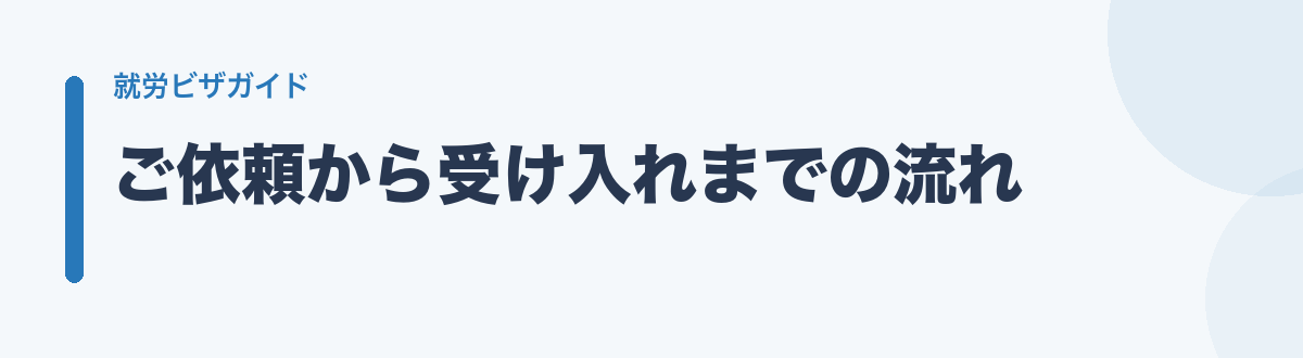 ご依頼から受け入れまでの流れ