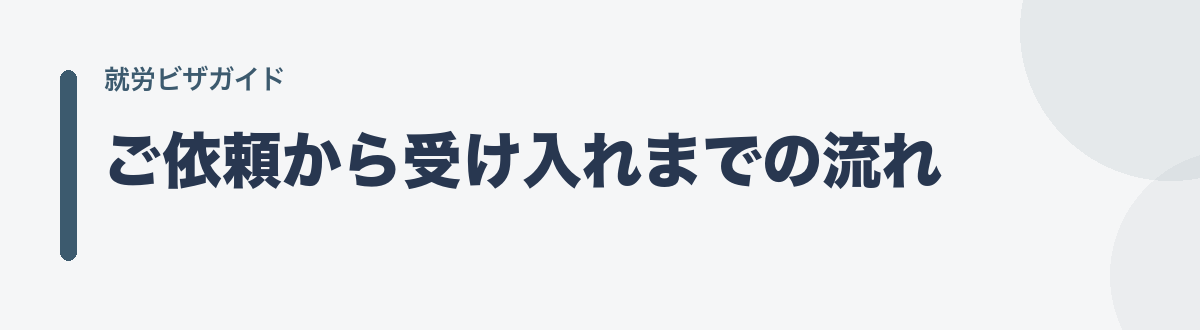 ご依頼から受け入れまでの流れ