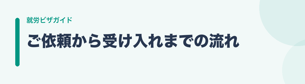 ご依頼から受け入れまでの流れ