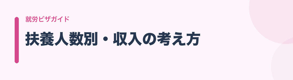 扶養人数別・収入の考え方