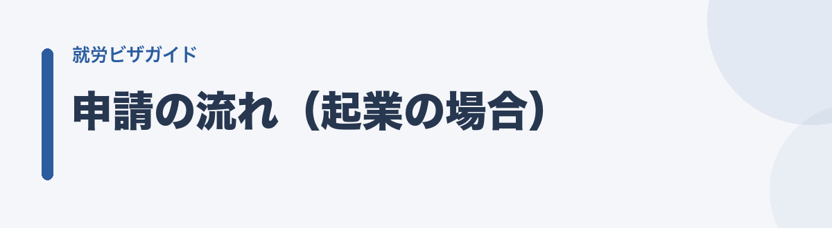 申請の流れ(起業の場合)
