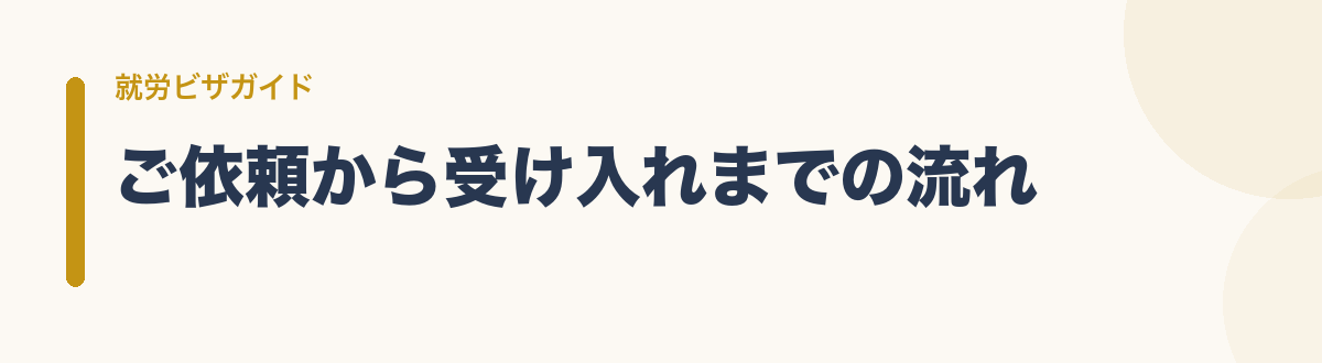 ご依頼から受け入れまでの流れ