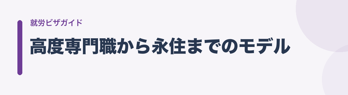 高度専門職から永住までのモデル