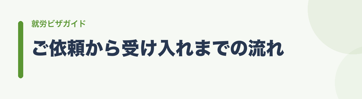 ご依頼から受け入れまでの流れ