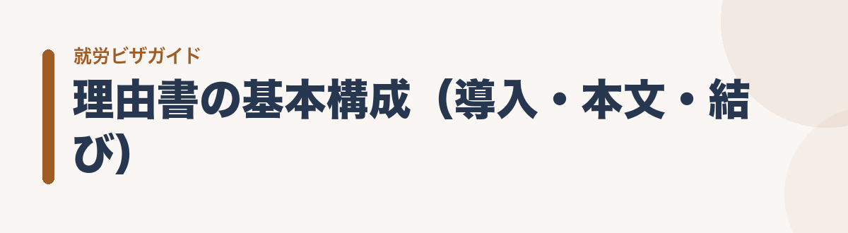 理由書の基本構成（導入・本文・結び）