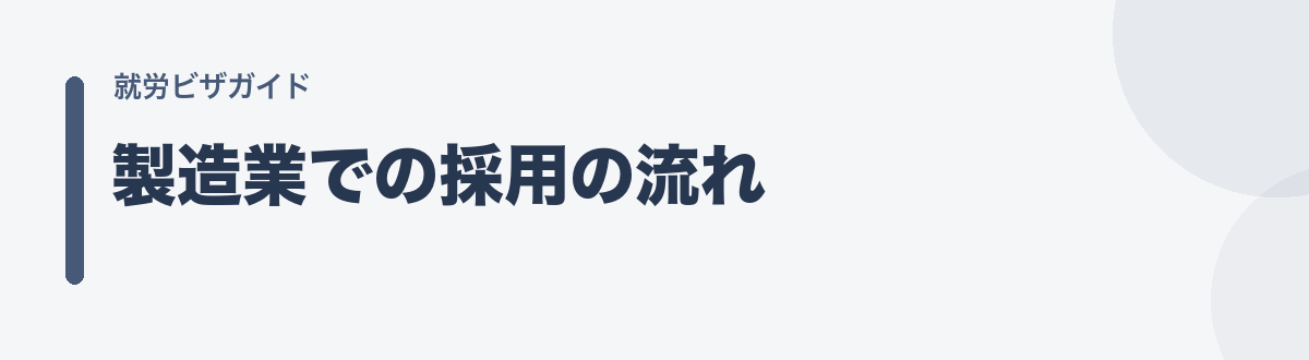 製造業での採用の流れ