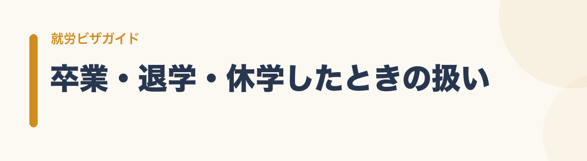 卒業・退学・休学したときの扱い