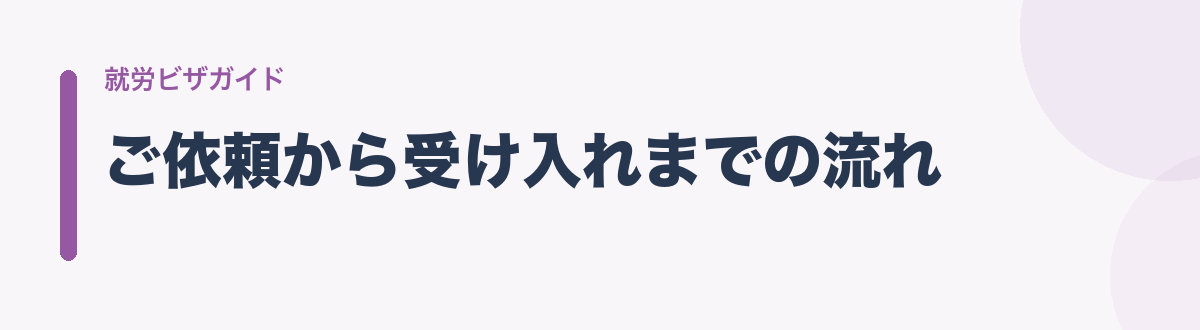 ご依頼から受け入れまでの流れ