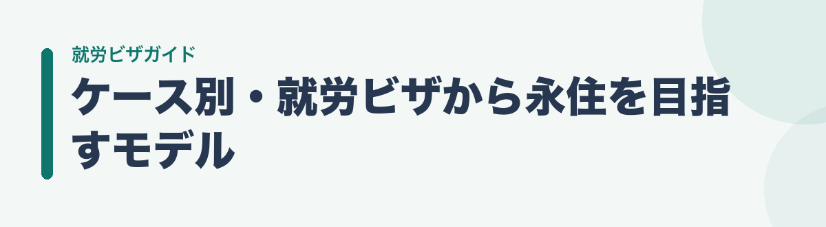 ケース別・就労ビザから永住を目指すモデル