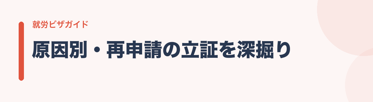 原因別・再申請の立証を深掘り