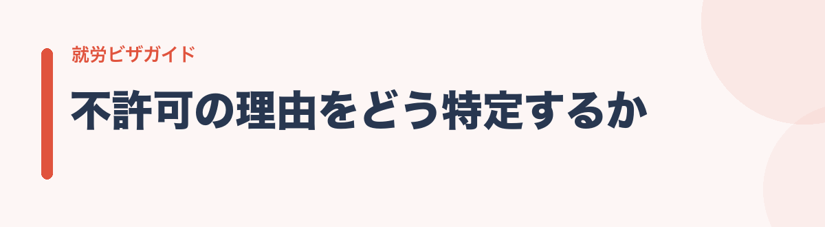 不許可の理由をどう特定するか