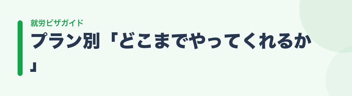 プラン別「どこまでやってくれるか」