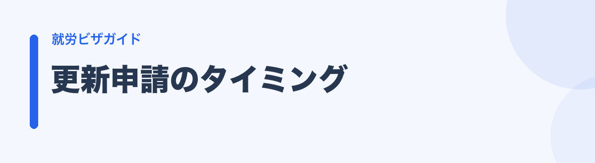更新申請のタイミング