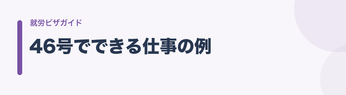 46号でできる仕事の例