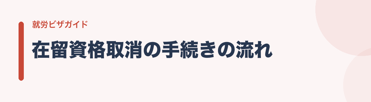 在留資格取消の手続きの流れ